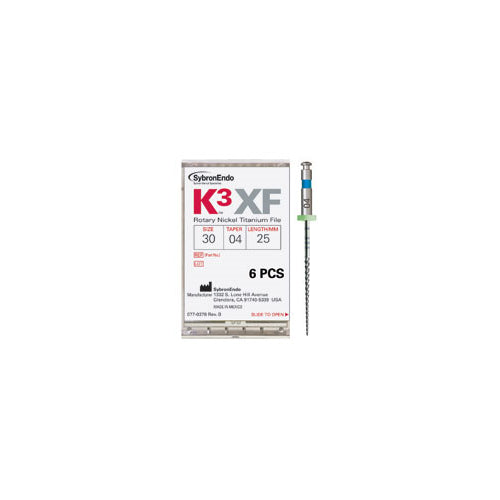 Kerr Dental 823-8255 SybronEndo K3 XF NiTi Rotary Files #25 25 mm 0.08 Taper 6/Pk Kerr Dental 823-8255 SybronEndo K3 XF NiTi Rotary Files #25 25 mm 0.08 Taper 6/Pk